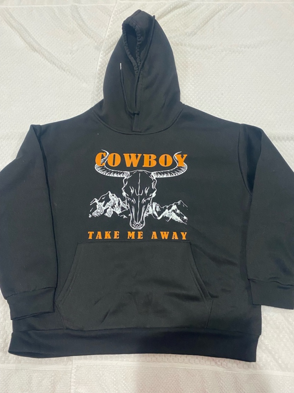 Cowboy Graphic Crewneck Sweatshirt - Black/Orange